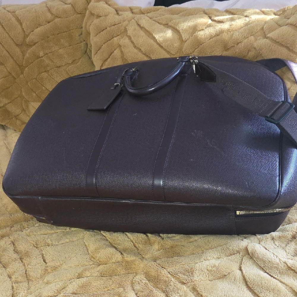 Louis Vuitton Helanga Taiga Luggage with garment bag